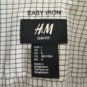 H&M Black & White Checked Slim Fit Shirt